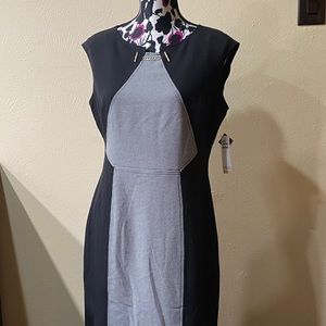 Black Calf Length Office Attire Dress